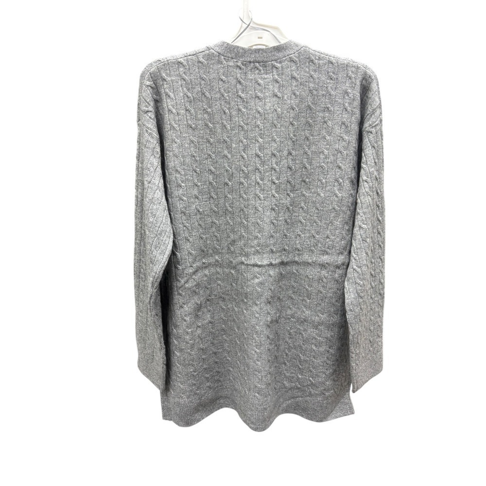 A New Day Women's Gray Cable Knit Button Front V-Neck Cardigan Sweater Size M - Picture 3 of 4